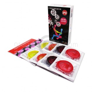 ถุงยางแฟนซี ถุงยางหลากสี กลิ่นช็อคโกแลต (Beilile Color Condom)