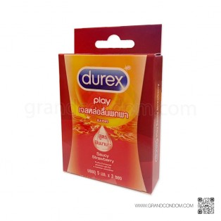 เจลดูเร็กซ์ แบบซอง Durex Play Saucy Strawberry 5 ml. (กล่อง 3 ซอง)