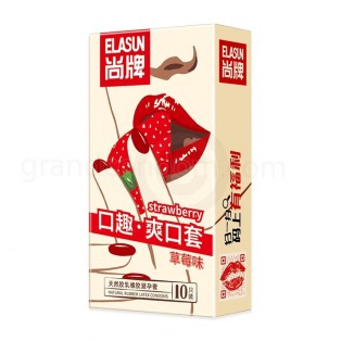 ถุงยางออรัล Elasun Oral Sex Condom Strawberry กล่องใหญ่ 10 ชิ้น (แพ็ค 3 กล่อง)