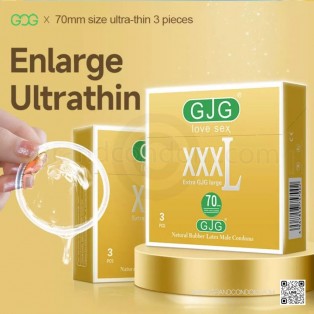 ถุงยางไซส์ 70 ถุงยาง GJG XXXL 70 mm. (1 กล่อง 3 ชิ้น)