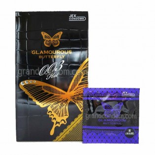 JEX Glamourous Butterfly 003 Hot (ถุงยางอนามัยเจ็กซ์ แกลมเมอรัส บัทเทอร์ฟลาย 003 ฮอท)