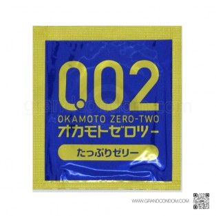 Okamoto 002 M Plenty Jelly (ถุงยางโอกาโมโต 0.02 ขนาด 52 มม. เพิ่มเจล) 1 กล่อง 6 ชิ้น