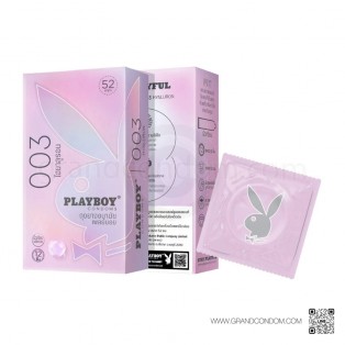 ถุงยางเพลย์บอย ถุงยางแบบบาง 003 ไฮยาลูรอน (กล่องใหญ่ 12 ชิ้น)