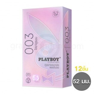 ถุงยางเพลย์บอย ถุงยางแบบบาง 003 ไฮยาลูรอน (กล่องใหญ่ 12 ชิ้น)