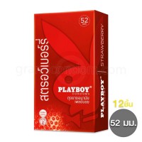 ถุงยางเพลย์บอย สตรอเบอร์รี่ (กล่องใหญ่ 12 ชิ้น)