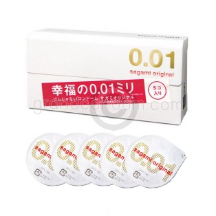 ถุงยาง 0.01 Sagami Original 0.01 ถุงยางบางที่สุดในโลก (1 กล่อง 5 ชิ้น)