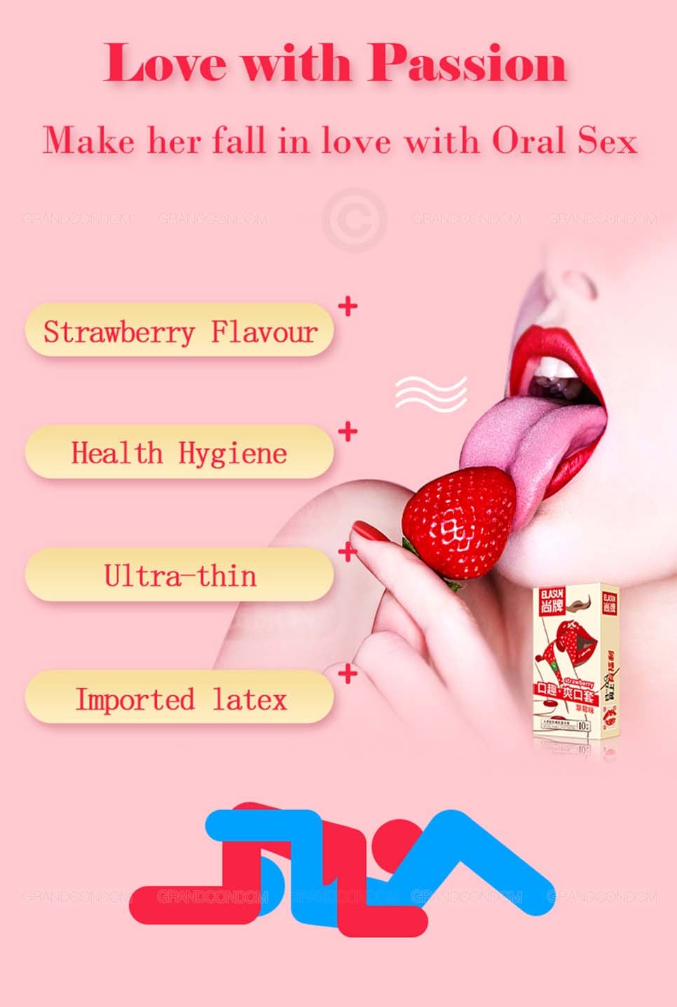 Elasun Oral Sex Condom strawberry