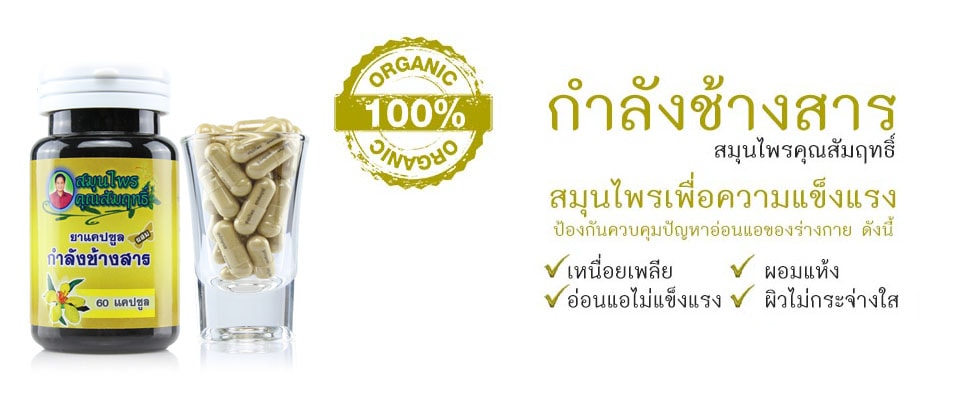 กำลังช้างสารสมุนไพรคุณสัมฤทธิ์ 60 แคปซูล