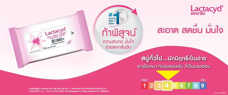 แผ่นเช็ดทำความสะอาด แลคตาซิด